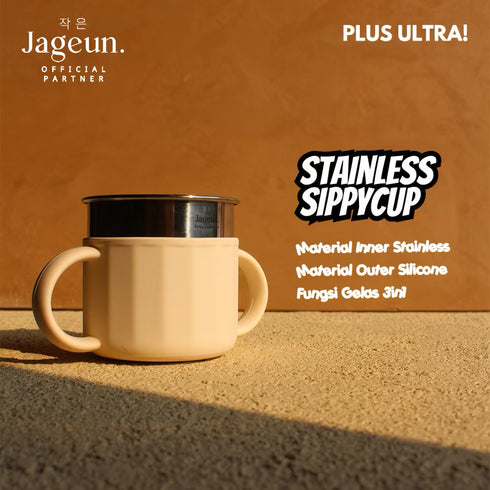 Stainless Silicone Sippy Cup in Beige
